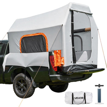Inflatable Pickup Truck Tent, 7.2 x 5.4 FT 3-Season Truck Bed Tent with Ventilated Mesh Windows, PU2000mm Waterproof Pickup Camping Tents for Outdoor Hiking Activities - Air Pump Included
