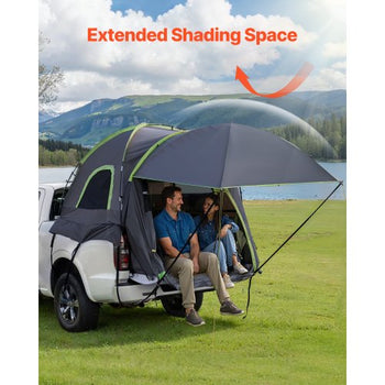 Pickup Truck Tent, Fits 5.0-5.2 ft Truck Tents for Camping, Waterproof PU2000 mm 2-3 Person Sleeping Truck Bed Tent, Sturdy Truck Bed Camper Shell with Expandable Awning, Rainfly, Storage Bag