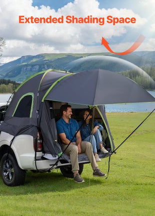 Pickup Truck Tent, Fits 8.0-8.2 ft Truck Tents for Camping, Waterproof PU2000 2-3 Person Sleeping Truck Bed Tent, Sturdy Truck Bed Camper Shell with Expandable Awning, Rainfly, Storage Bag