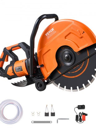 Electric Concrete Saw, 16 in, 3200 W Motor Circular Saw Cutter with Max. 6 in Adjustable Cutting Depth, Wet Disk Saw Cutter Includes Water Line, Pump and Blade, for Stone, Brick
