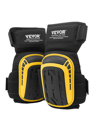 Knee Pads for Work, Extended Heavy Duty Construction Knee Pads with 2 Extension Straps, Anti-slip Foam Gel Knee Pads, Men & Women, for Gardening Flooring Roofing and Cleaning, Yellow and Black