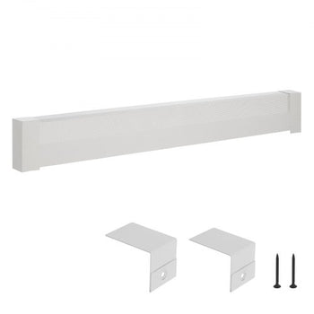 Baseboard Heater Covers, Basic Series 5 ft Standard Electric Heating Unit Front Cover for Home Improvement, Heavy-duty Steel, Easy Installation for Bedroom Replacing Old Cover, White