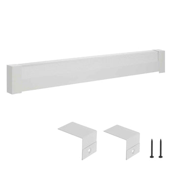 Baseboard Heater Covers, Basic Series 5 ft Standard Electric Heating Unit Front Cover for Home Improvement, Heavy-duty Steel, Easy Installation for Bedroom Replacing Old Cover, White