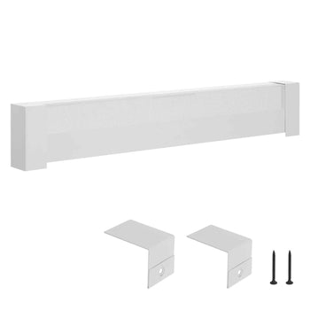 Baseboard Heater Covers, Basic Series 4 ft Standard Electric Heating Unit Front Cover for Home Improvement, Heavy-duty Steel, Easy Installation for Bedroom Replacing Old Cover, White