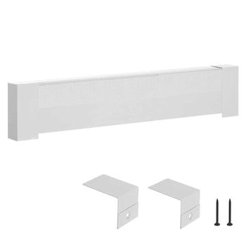 Baseboard Heater Covers, Basic Series 3 ft Standard Electric Heating Unit Front Cover for Home Improvement, Heavy-duty Steel, Easy Installation for Bedroom Replacing Old Cover, White