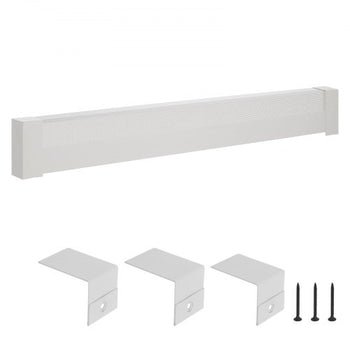 Baseboard Heater Covers, Basic Series 6 ft Standard Electric Heating Unit Front Cover for Home Improvement, Heavy-duty Steel, Easy Installation for Bedroom Replacing Old Cover, White
