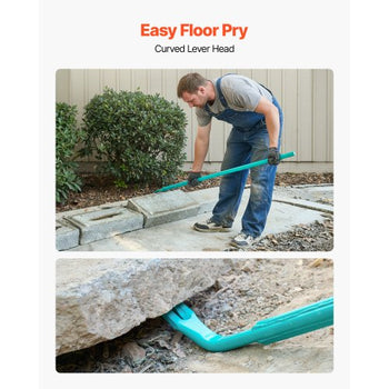 Prylever Bar, 2000 lbs Weight Capacity, 52.5 Inch Heavy Duty Carbon Steel Handle Pry Lever Bar, 56 Inch Long Crowbar for Concrete, Demolition, Crowbaring, Ideal for Construction & Industrial Use