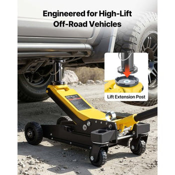 Floor Jack, 3 Ton (6614 lbs) Capacity, Aluminum & Steel Racing Floor Jack with Dual Pistons Quick Lift Pump & Extension Post, Hydraulic Trolley Car Lift for SUV Pickup, Lifting Range 5.9"-29.3"
