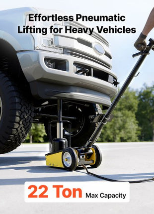 Floor Jack, 22 Ton (48501 lbs) Capacity, Steel Racing Floor Jack with Single Piston Quick Lift Pump & Extension Posts, Air Hydraulic Trolley Car Lift for SUVs, Pickups, Lifting Range 10.4"-21.3"