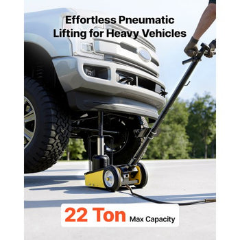 Floor Jack, 22 Ton (48501 lbs) Capacity, Steel Racing Floor Jack with Single Piston Quick Lift Pump & Extension Posts, Air Hydraulic Trolley Car Lift for SUVs, Pickups, Lifting Range 10.4"-21.3"