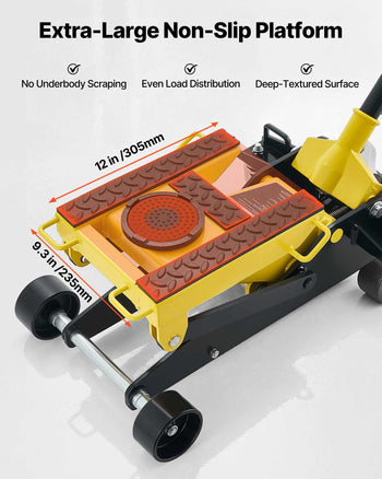 Low Profile Floor Jack, 2 Ton (4409 lbs) Capacity, Steel Racing Floor Jack with Single Piston Quick Lift Pump, Hydraulic Trolley Car Lift for Cars, Motorcycles, ATVs, Lifting Range 5.7"-17"