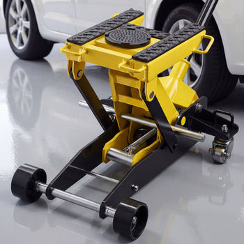 Low Profile Floor Jack, 2 Ton (4409 lbs) Capacity, Steel Racing Floor Jack with Single Piston Quick Lift Pump, Hydraulic Trolley Car Lift for Cars, Motorcycles, ATVs, Lifting Range 5.7"-17"