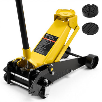 Low Profile Floor Jack, 3 Ton (6614 lbs) Capacity, Steel Racing Floor Jack with Single Piston Quick Lift Pump & Foot Pedal, Hydraulic Trolley Car Lift for SUVs, Pickups, Lifting Range 5.1"-19.7"