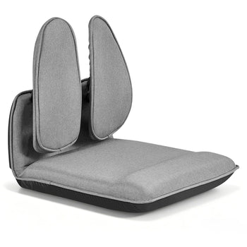 Floor Chair, 5 Adjustable Positions Folding Floor Gaming Chair with Ergonomic Back Support, Sturdy Metal Frame with Recycled Foam and Linen Fabric, Multifunctional for Reading, Relaxing, Gray
