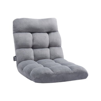 Floor Chair, Recycled Foam Folding Sofa Chair with 14 Adjustable Positions, Multifunctional Floor Chair with Back Support Ideal for Sleeping Reading, Floor Gaming Chair for Living Room, Gray