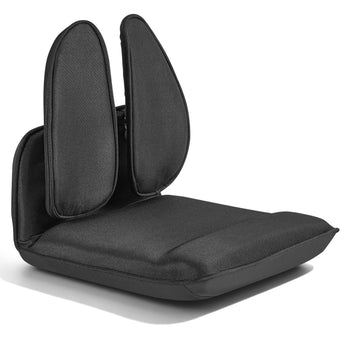 Floor Chair, 5 Adjustable Positions Folding Floor Gaming Chair with Ergonomic Back Support, Sturdy Metal Frame with Recycled Foam and Linen Fabric, Multifunctional for Reading, Relaxing, Black