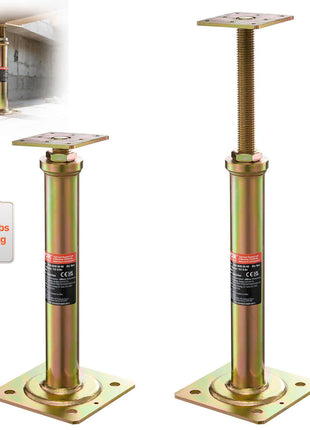 House Floor Jacks, 4 Pack, 11.6"-16" Height Range, 2500 lbs Max Load Capacity Per Unit, Adjustable Support Beam Basement Jack Post for Leveling, Galvanized Telescoping Jack for Temporary Support