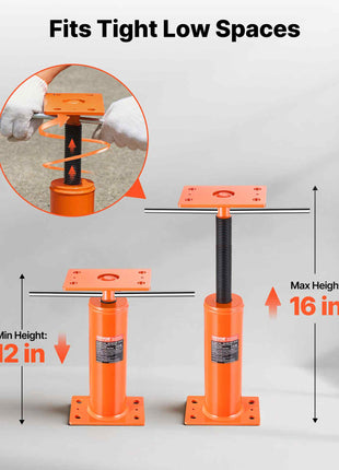 House Floor Jack, 12"-16" Height Range, 9700 lbs Max Load Capacity, Adjustable Support Beam Basement Jack Post Pole for Leveling, Lift Support Steel Telescoping Jack Post for Temporary Support
