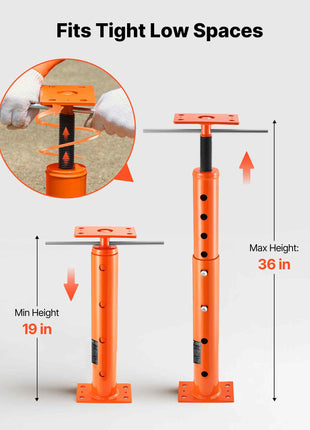 House Floor Jack, 19"-36" Height Range, 18000 lbs Max Load Capacity, Adjustable Support Beam Basement Jack Post Pole for Leveling, Lift Support Steel Telescoping Jack Post for Temporary Support
