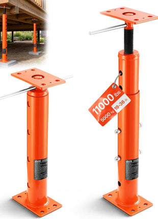 House Floor Jack, 19"-36" Height Range, 18000 lbs Max Load Capacity, Adjustable Support Beam Basement Jack Post Pole for Leveling, Lift Support Steel Telescoping Jack Post for Temporary Support