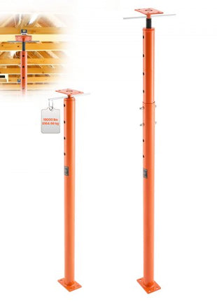 House Floor Jacks, 2 Pack 53-93 Inch Height Range, 18000 lbs Max Load Capacity, Adjustable Support Beam Basement Jack Post Pole for Leveling, Lift Steel Telescoping Post for Temporary Support