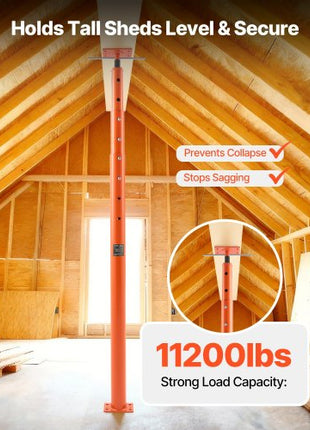 House Floor Jacks, 2 Pack 54-150 Inch Height Range, 11200 lbs Max Load Capacity, Adjustable Support Beam Basement Jack Post Pole for Leveling, Lift Steel Telescoping Post for Temporary Support
