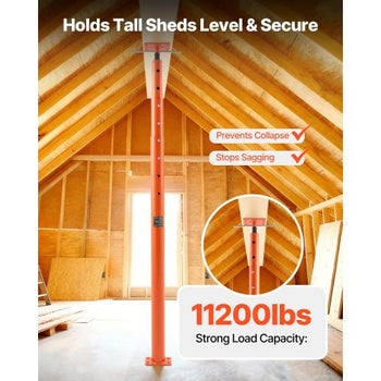 House Floor Jacks, 2 Pack 54-150 Inch Height Range, 11200 lbs Max Load Capacity, Adjustable Support Beam Basement Jack Post Pole for Leveling, Lift Steel Telescoping Post for Temporary Support