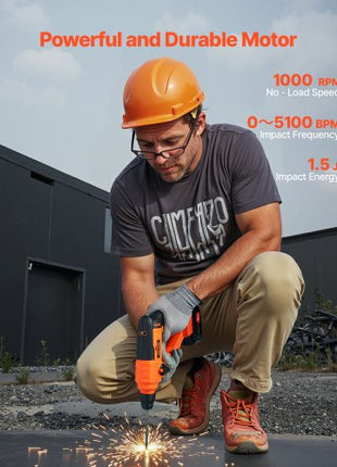 20V Cordless Hammer Drill, Lithium-Ion 0.6 Inch Rotary Hammer Driver, SDS-Plus Electric Lightweight Power Tool Kit with Battery and Charger, 2 Functions, 1000 RPM, 5100 BPM