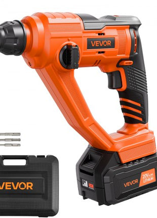 20V Cordless Hammer Drill, Lithium-Ion 0.6 Inch Rotary Hammer Driver, SDS-Plus Electric Lightweight Power Tool Kit with Battery and Charger, 2 Functions, 1000 RPM, 5100 BPM