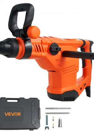Corded Hammer Drill, 1600W 175-350RPM Electric Demolition Drills, 2-Inch SDS-Max Rotary Hammer Driver, 3 Functions Chipping Power Tool Kit for Concrete, Drilling Wood Plastic