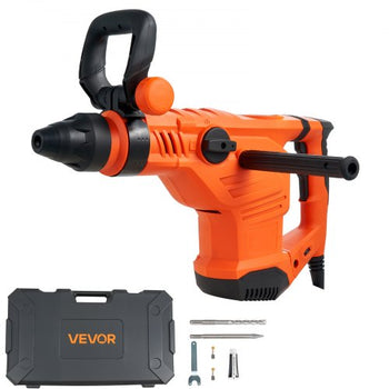 Corded Hammer Drill, 1600W 175-350RPM Electric Demolition Drills, 2-Inch SDS-Max Rotary Hammer Driver, 3 Functions Chipping Power Tool Kit for Concrete, Drilling Wood Plastic