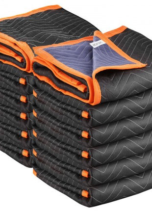 Moving Blankets 12 Pcs, 72 x 40 in (32 lbs/dz) Large Packing Blankets with Cotton Filling, Heavy Duty Nonwoven Fabric Padded Moving Blanket for Shipping, Wrapping, Protecting Furniture