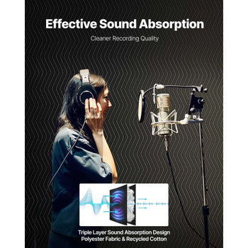 2 Pcs Sound Dampening Blankets, Soundproof Curtains with 96 x 80 in, Soundproof Blanket with Grommets, Studio Grommeted Blanket, for Window, Door, Light Blocker, Music Recording, Black