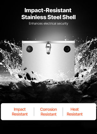 Battery Box, Group 24/31 Trolling Motor Battery Box, Marine Batteries Case with Lock, Handles and Rubber-Grommet Cable Holes, Stainless Steel Shell, Suitable for Cars, Boats & Trolling Motors