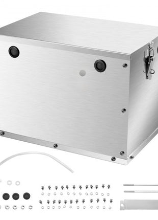 Battery Box, Group 24/31 Trolling Motor Battery Box, Marine Batteries Case with Rubber-Grommet Cable Holes, Aluminum Alloy Shell Storage Case, Easy Installation, for Off-Road Racers, Trucks