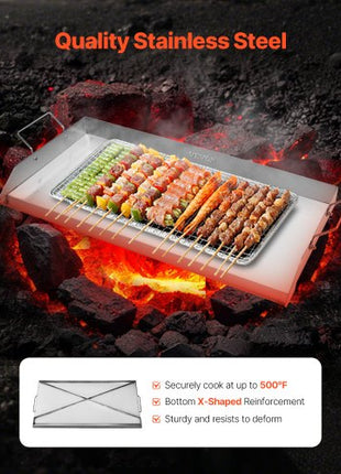 Stainless Steel Griddle, 32x16 inch Universal Flat Top Rectangular Plate, Gas Grill Griddle for BBQ Grill, Teppanyaki, Portable Family Cookware with Handle, for Camping Tailgating Party
