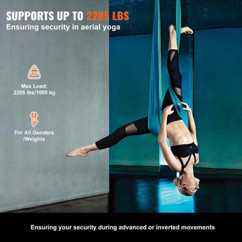 Aerial Yoga Hammock & Swing, 5.5 Yards, Aerial Yoga Starter Kit with 100gsm Nylon Fabric, Full Rigging Hardware & Easy Set-up Guide, Antigravity Flying for All Levels Fitness Bodybuilding, Green