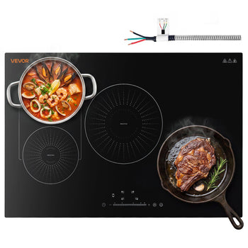 Induction Cooktop 30inch 4 Burners Built-in Electric Stove 220V 7500W, Low-Power Continuous Heating, Induction Burner for Kitchen, with 9 Power Levels, LED Touch Screen, and Child Lock