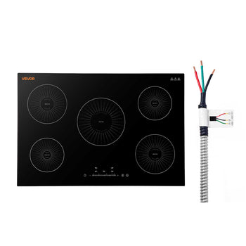 Induction Cooktop 30in 5 Burners Built-in Electric Stove 220V 9200W, Low-Power Continuous Heating, Induction Burner for Kitchen, 9 Power Levels, LED Touch Screen, Ceramic Glass, Child Lock