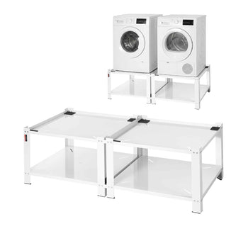 Laundry Pedestal, 16.1 in Height, 27.5 x 27.5 in Washer and Dryer Pedestals with Storage Shelf, 700 lbs Load Capacity, Non-Slip Feet, Washing Machine Stand Universal Fit, White, 2 Pack