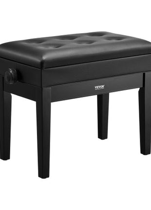 Piano Bench, 22" x 13" x 19.3", Keyboard Piano Chair with 19.3"-22.8" Adjustable Height, Padded Cushion, Storage Compartment for Music Books, Wooden Piano Stool Seat, for Vanity, Living Room