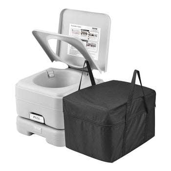 Portable Toilet for Camping with Carry Bag, RV Toilet with 3.2 Gal Waste Tank, Push-Button Pressurized Flush Commode, Leak-proof and Odourless Travel Toilet for Adults Kids Camping Car