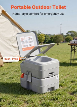 Portable Toilet, 5.3 Gallon Detachable Waste Tank, 120 Flushes, Camping Toilet for Adults, Outdoor Travel Potty with Level Indicator, Carry Bag, Suitable for RV Travel, Camping, Hiking, Boating