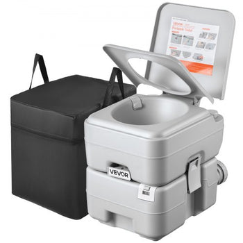 Portable Toilet, 5.3 Gallon Detachable Waste Tank, 120 Flushes, Camping Toilet for Adults, Outdoor Travel Potty with Level Indicator, Carry Bag, Suitable for RV Travel, Camping, Hiking, Boating