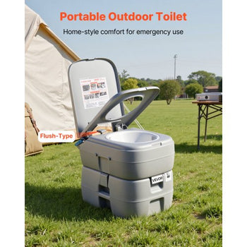 Portable Toilet, 7.9 Gallon Detachable Waste Tank, 200 Flushes, Camping Toilet for Adults, Outdoor Travel Potty with Level Indicator, Suitable for RV Travel, Camping, Hiking, Boating and Trips
