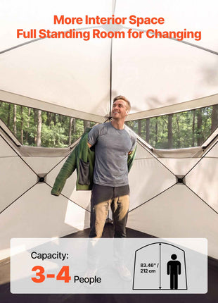 Camping Tent, 4 Person Pop Up Instant Cabin Tent with Large Mesh Windows, 60 Seconds Easy Setup, Portable Cabin Hub Tents with Carry Bag for Family Outdoor Camping & Hiking, Upgraded Ventilation