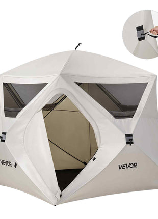 Camping Tent, 4 Person Pop Up Instant Cabin Tent with Large Mesh Windows, 60 Seconds Easy Setup, Portable Cabin Hub Tents with Carry Bag for Family Outdoor Camping & Hiking, Upgraded Ventilation