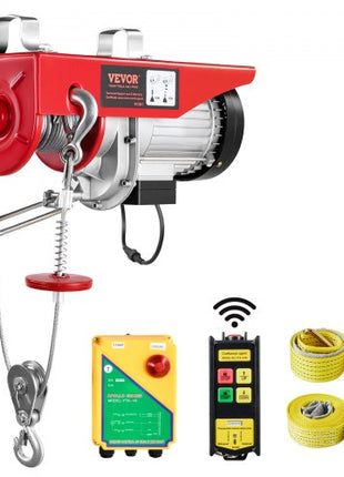 Electric Hoist, 1320 lbs Lifting Capacity, 1150W 110V Electric Steel Wire Winch with Wireless Remote Control, 40ft Single Cable Lifting Height & Pure Copper Motor, for Garage Warehouse Factory