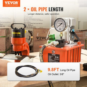 Electric Hydraulic Pump, 10000 PSI 750W 110V 488 in³/8L Capacity, Single Acting Solenoid Valve, Electric Driven Hydraulic Pump Power Pack Unit with Pedal Switch for Punching/Bending/Jack Machine