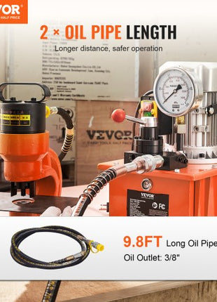 Electric Hydraulic Pump, 10000 PSI 750W 110V, 488 in³/8L Capacity, Double Acting Manual Valve, Electric Driven Hydraulic Pump Power Pack Unit with Lever Switch for Punching/Bending/Jack Machines